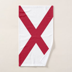 Hand Towel with Flag of Alabama State, USA