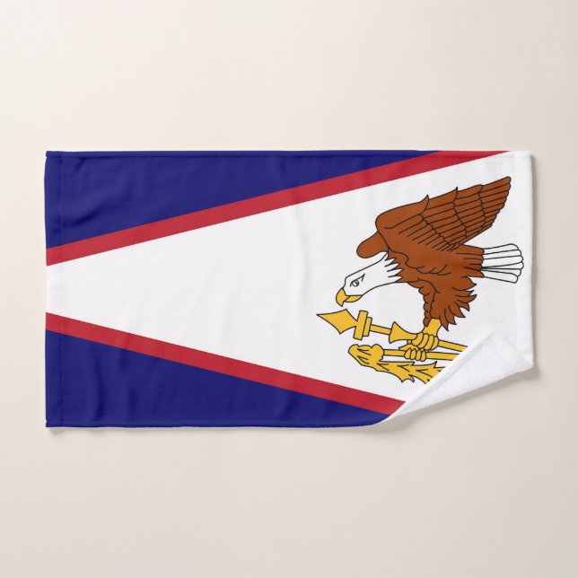 Hand Towel with Flag of American Samoa, USA (Hand Towel)