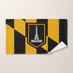 Hand Towel with Flag of Baltimore City, USA