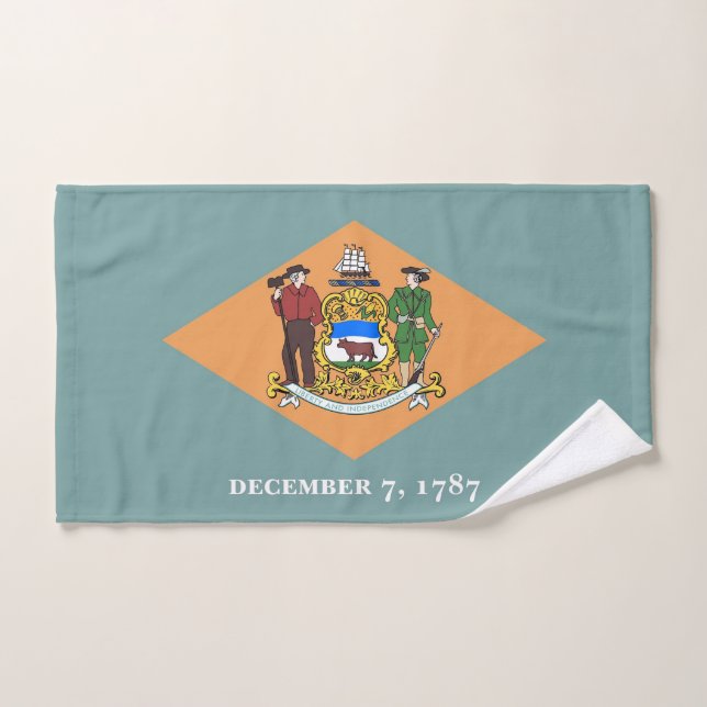 Hand Towel with Flag of Delaware State, USA (Hand Towel)