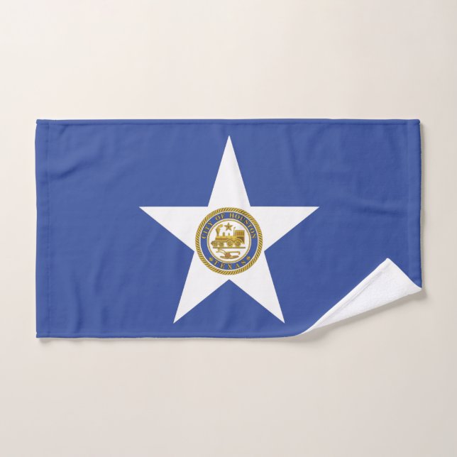 Hand Towel with Flag of Houston City, USA (Hand Towel)