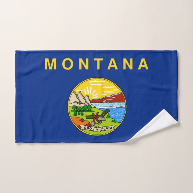 Hand Towel with Flag of Montana State, USA (Hand Towel)