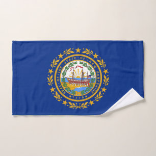 Hand Towel with Flag of New Hampshire State, USA