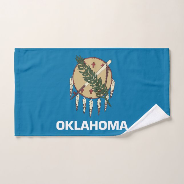 Hand Towel with Flag of Oklahoma State, USA (Hand Towel)
