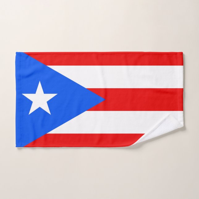 Hand Towel with Flag of Puerto Rico, USA (Hand Towel)