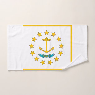 Hand Towel with Flag of Rhode Island State, USA