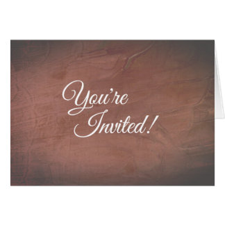 Hand Troweled Burgundy Plaster Gala Invitation