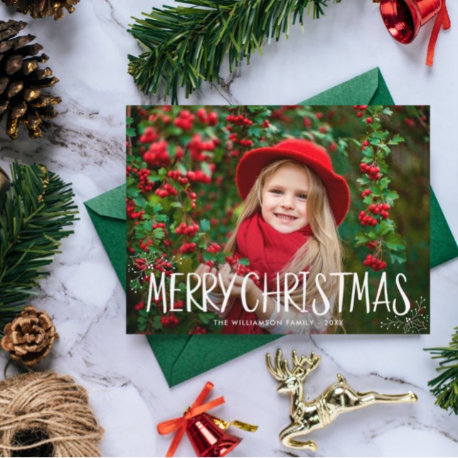 hand typography family christmas photo card (Creator Uploaded)