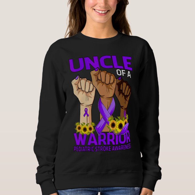 Hand Uncle Of A Warrior Paediatrics Stroke Awarene Sweatshirt (Front)
