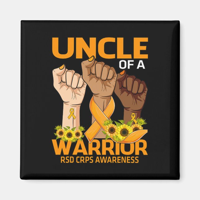 Hand Uncle Of A Warrior RSD CRPS Awareness Sunflow Magnet (Front)