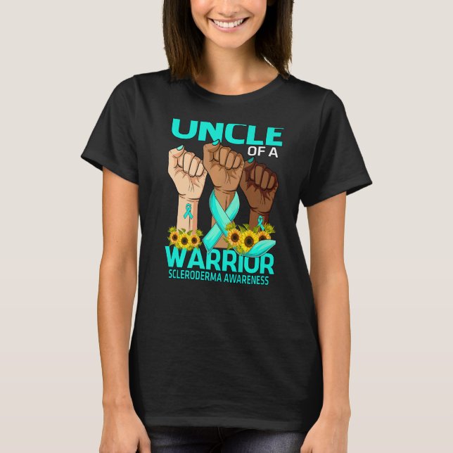 Hand Uncle Of A Warrior Scleroderma Awareness Sunf T-Shirt (Front)