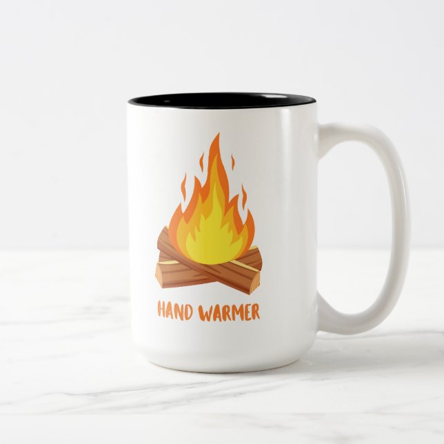 Hand Warmer Camp Fire Two-Tone Coffee Mug (Right)