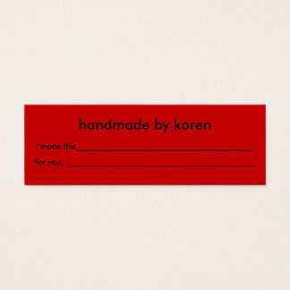 Hand-wash only gift tag