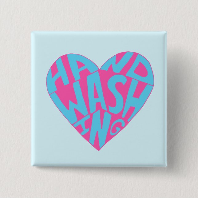 Hand Washing Hand 15 Cm Square Badge (Front)