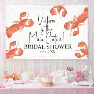 Hand Watercolor Lobsters Main Catch Bridal Shower Banner