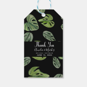 Hand Watercolor Monstera Adansonii Leaf Bridal Gift Tags