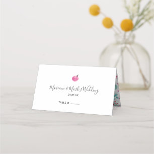 Hand Watercolored Christmas Ornament Pattern Place Card