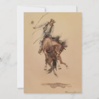 Hand-Whipping a Bronc by Edward Borein