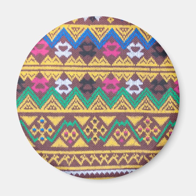 Hand Woven Thai Silk Pattern Magnet (Front)