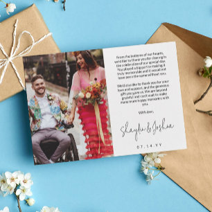 Hand-writing Script Photo Wedding Thank You