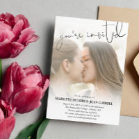 Hand Writing You're Invited Photo Wedding