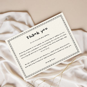 Hand-written Black & White Aesthetic  Thank You Card