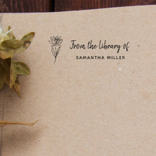 Hand-written Botanical Custom Book The Library Of  Self-inking Stamp