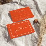Hand-Written Colourful Retro Bold Unique Wedding RSVP Card<br><div class="desc">A simple and elegant calligraphy colourful retro wedding rsvp card. That has a vintage modern unique light orange background with magenta red script  . Minimalist and chic with handwritten lettering . It is all editable by clicking on the personalise button.</div>