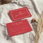Hand-Written Colourful Retro Bold Unique Wedding RSVP Card<br><div class="desc">A simple and elegant calligraphy colourful retro wedding rsvp card. That has a vintage modern unique light orange background with magenta red script  . Minimalist and chic with handwritten lettering . It is all editable by clicking on the personalise button.</div>