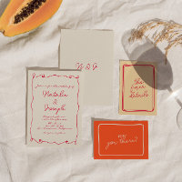 Hand-Written Colourful Retro Fun Unique Wedding