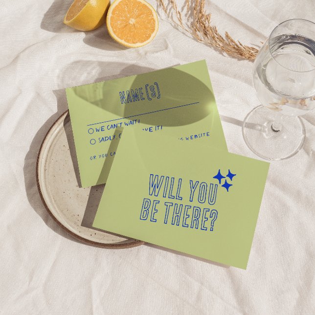 Hand Written Colourful Retro Funky Unique Wedding  RSVP Card (Creator Uploaded)