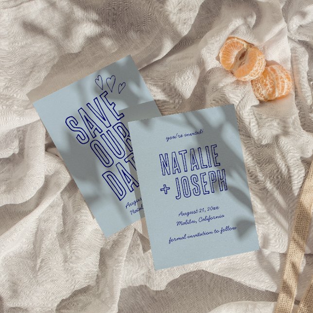 Hand Written Colourful Retro Unique Modern Wedding Save The Date (Creator Uploaded)