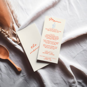 Hand Written Drawn Painted Quirky Unique Wedding Menu