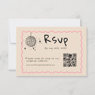 Hand Written Drawn  Quirky Wedding RSVP Card