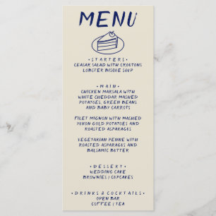 Hand Written Drawn Retro Bold Modern Boho Wedding Menu