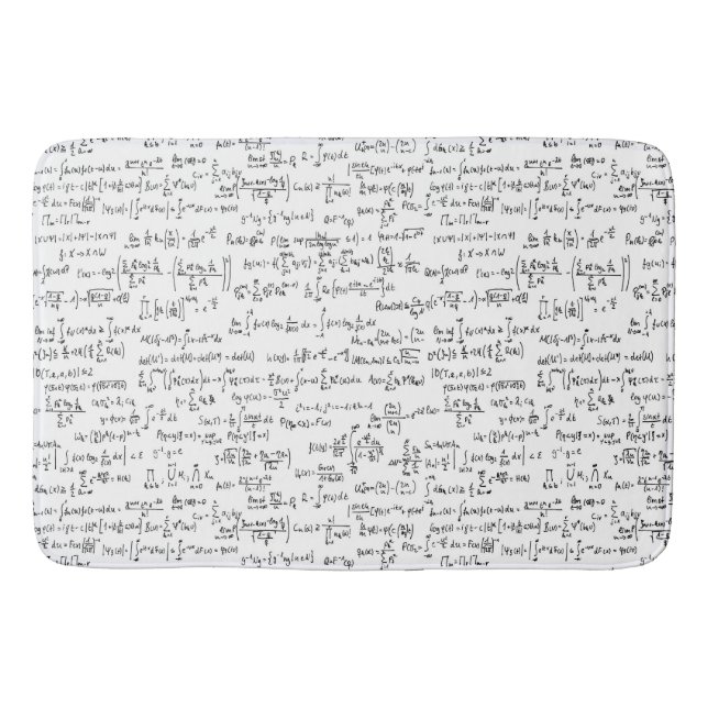 Hand Written Math Equations // Bath Mat (Front)