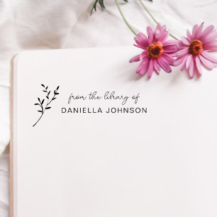 Hand-written Modern Botanical Book The Library Of Rubber Stamp