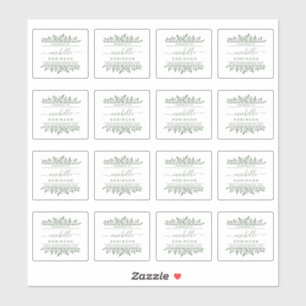 Hand-written Name Green Botanical Handmade By