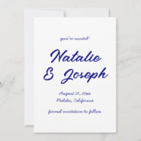 Hand Written Navy Colourful Retro Modern Wedding