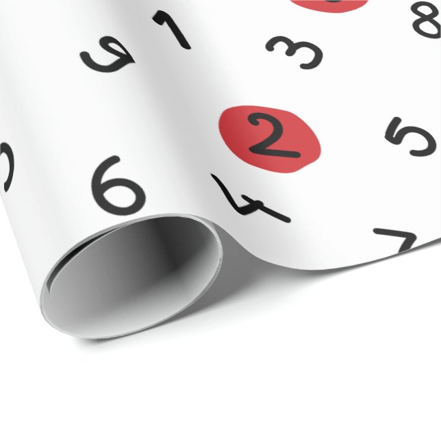 Hand written number pattern wrapping paper (Roll Corner)