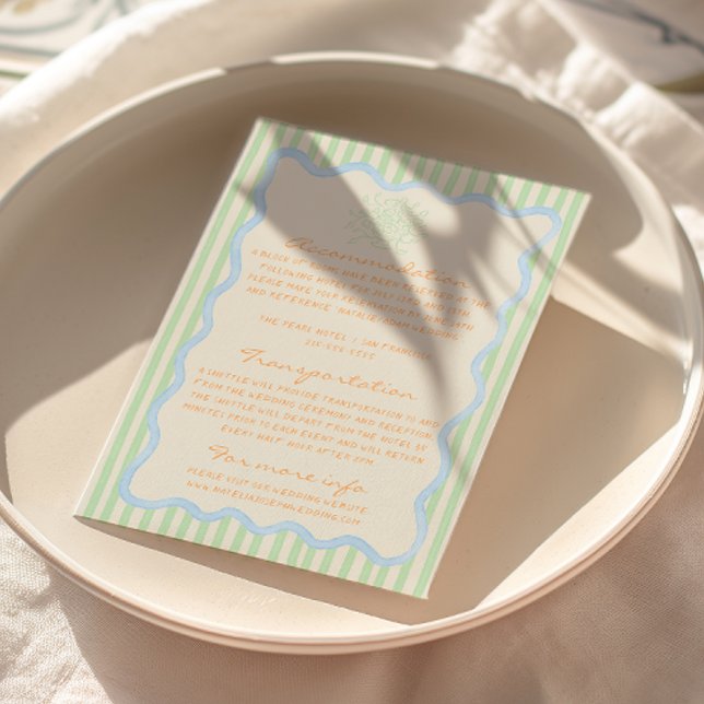 Hand Written Painted Whimsical Wedding Fun Details Enclosure Card (Creator Uploaded)