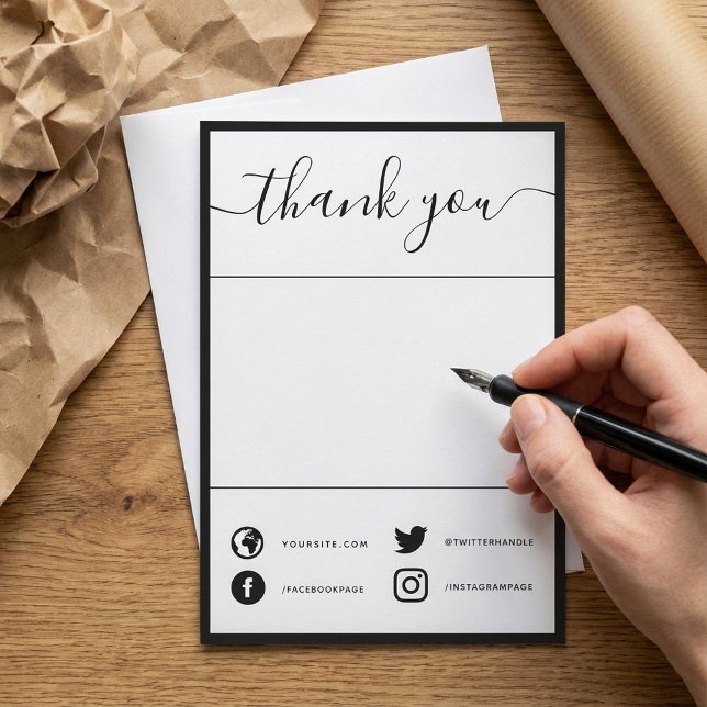  Hand written social thank you insert card (Hand written simple social thank you insert card.)
