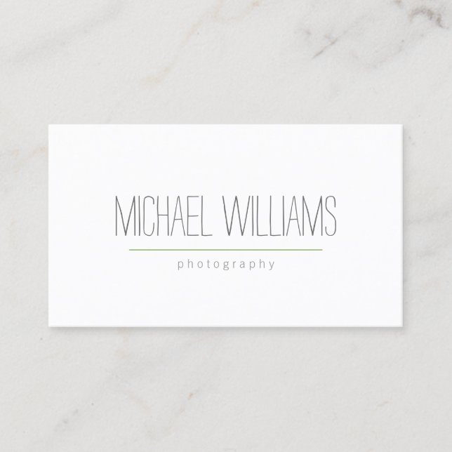 Hand-Written Text Photographer's Business Card (Front)
