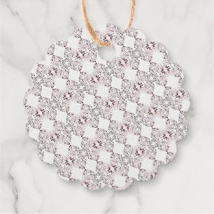 Hand Written "Thank you" Silvery Heart Pattern Favour Tags