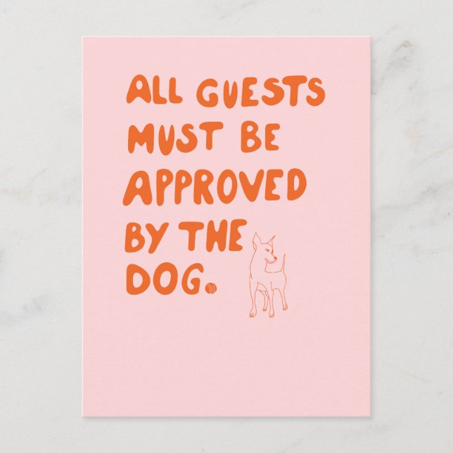 Hand-written typography with dog illustration postcard (Front)