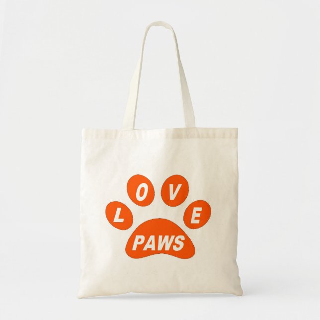 Handbag Love Paws on Orange (Front)