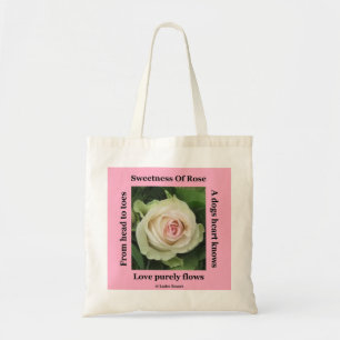 Handbag Poetic Rose On Pink By Ladee Basset