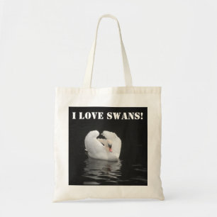 Handbag Swan Swimming, I Love Swans