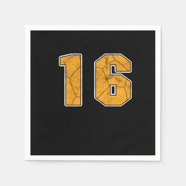 Handball 16 th Birthday Celebration Sports Gift Napkin (Front)