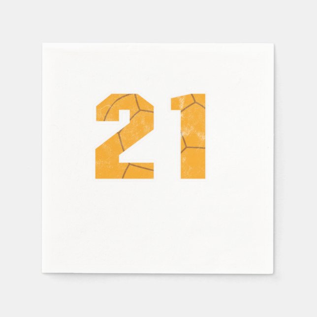 Handball 21 st Birthday Celebration Sports Gift Napkin (Front)